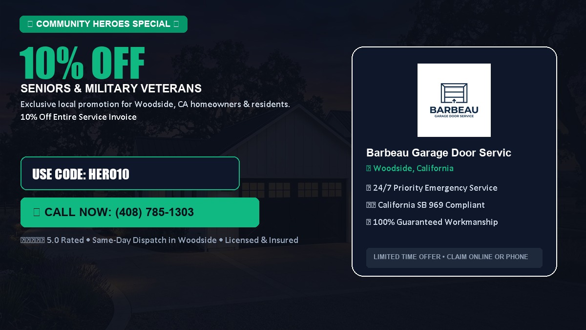 10% OFF Senior Citizens (65+) & Military / Veteran Community Discount in Woodside, CA
